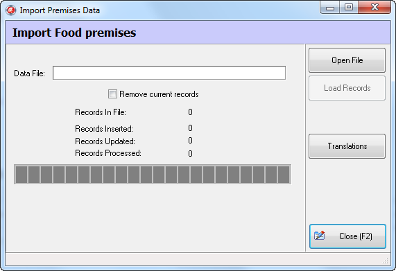 Premises Import Form